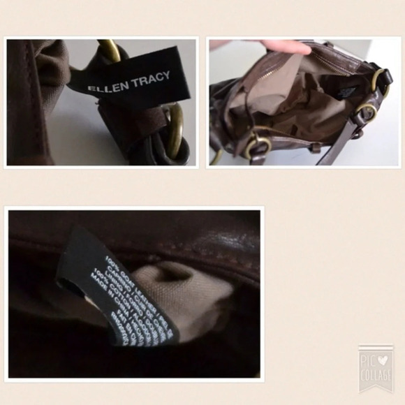 NWOT Ellen Tracy leather shoulder bag - Picture 4 of 4